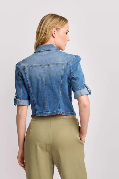 Giubbino cropper denim