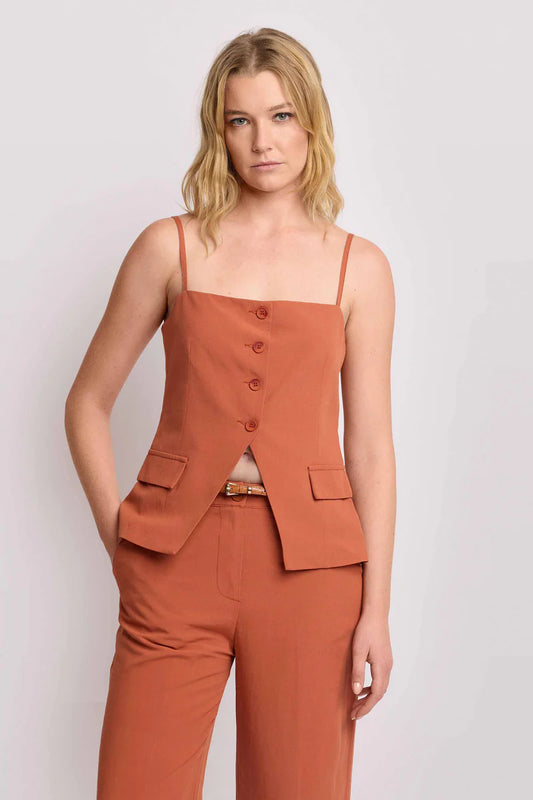 Top sartoriale con spalline