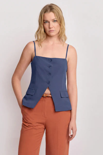 Top sartoriale con spalline