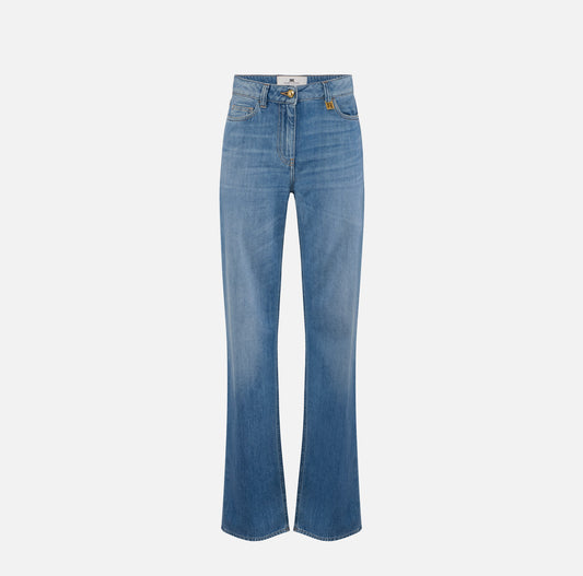 Jeans a palazzo con dettaglio logo