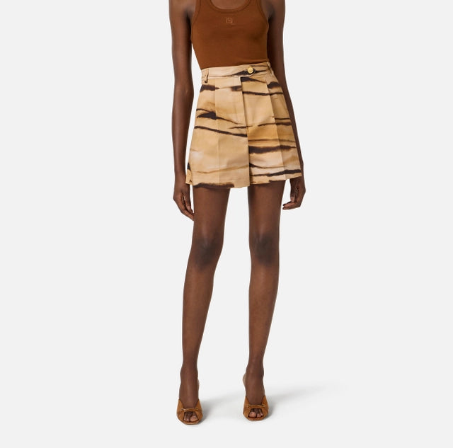 Shorts in drill con stampa tigre