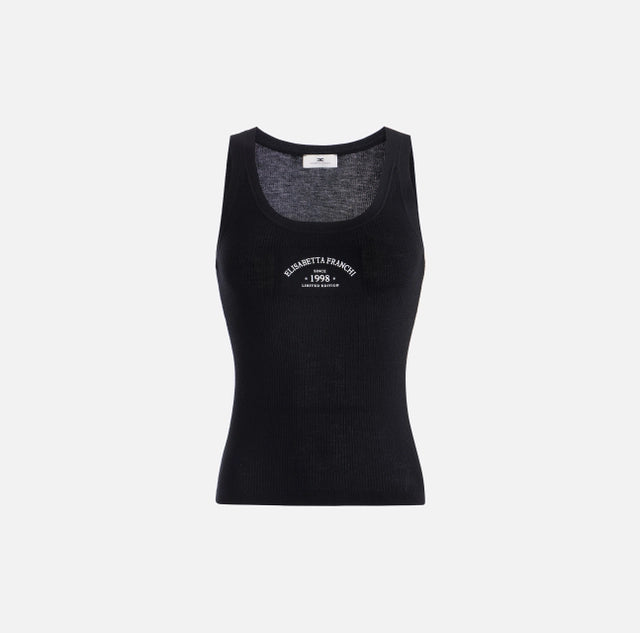 Top in maglia con logo