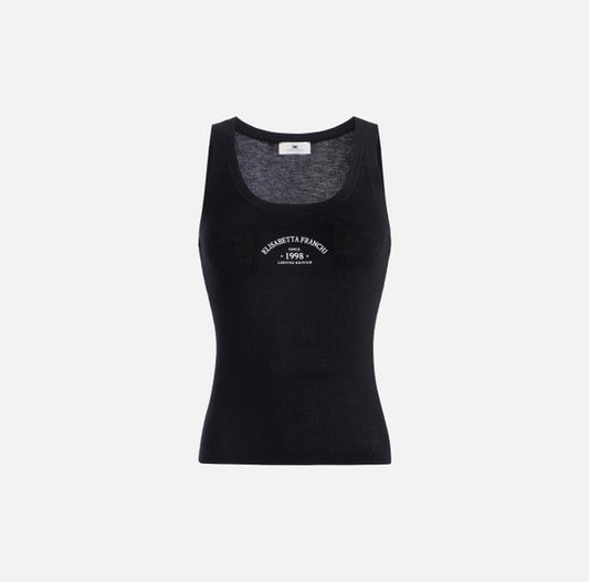 Top in maglia con logo