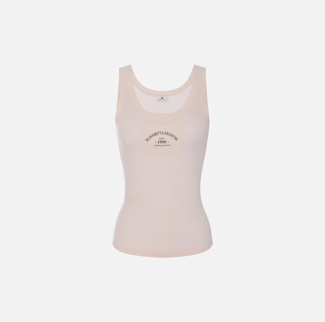Top in maglia con logo