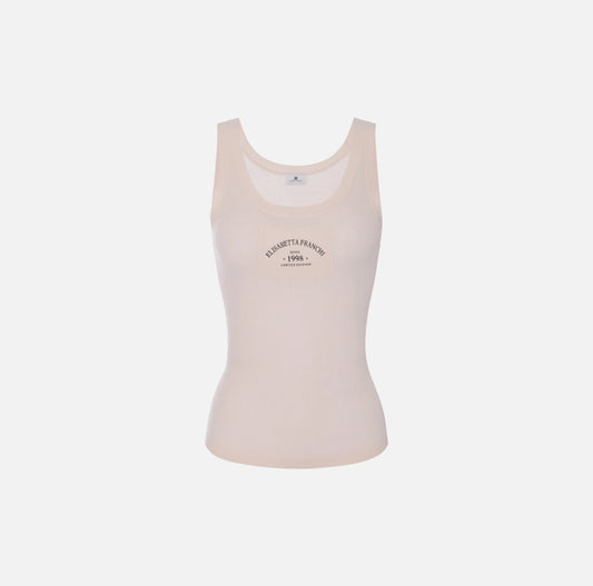 Top in maglia con logo