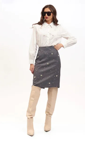 CAMICIA CON STRASS