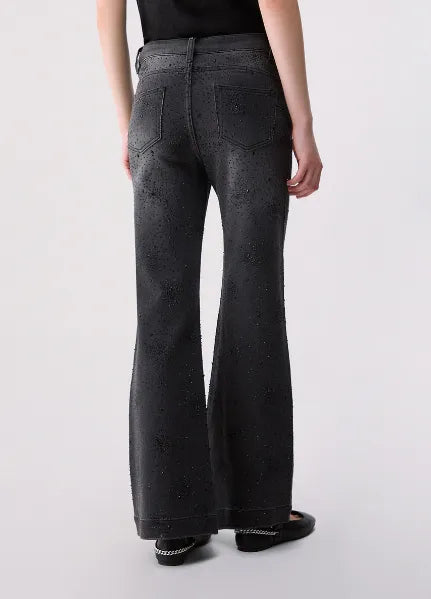 JEANS NERO STRASS