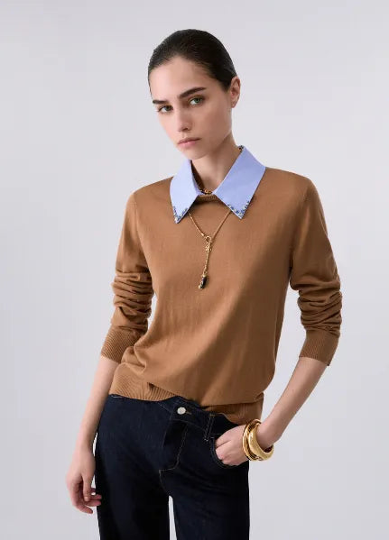 MAGLIONE COLLETTO STRASS