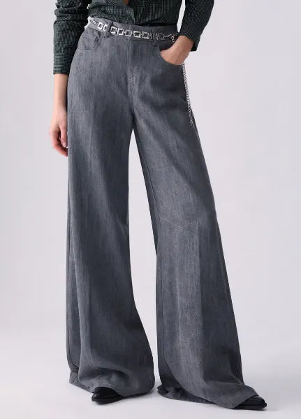 PANTALONE FLARE GRIGIO
