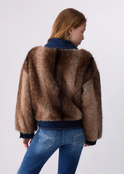 GIUBBINO DENIM VISONE