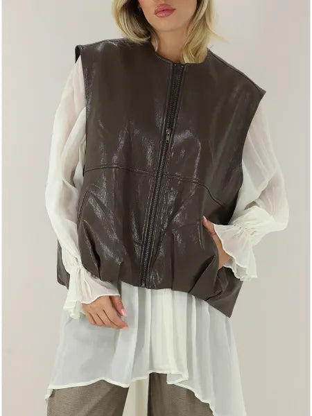 GILET IN ECOPELLE