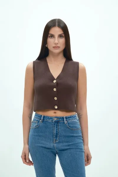 GILET CON BOTTONI DORATI