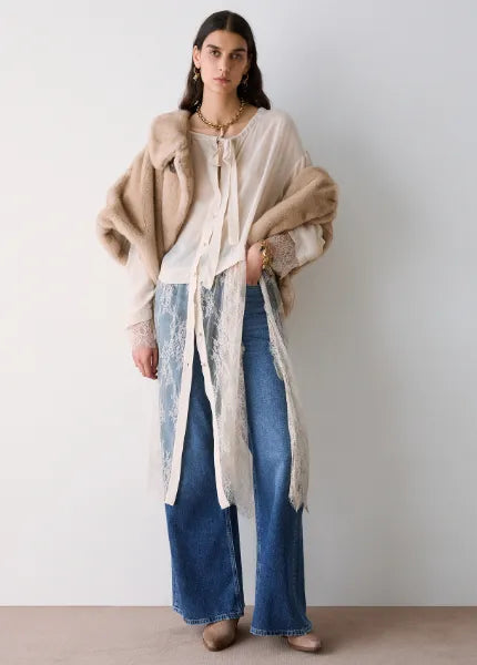 CAMCIA LUNGA CON PIZZO