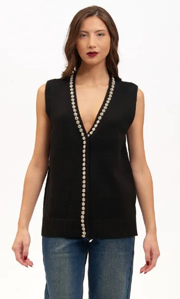 GILET CON STRASS
