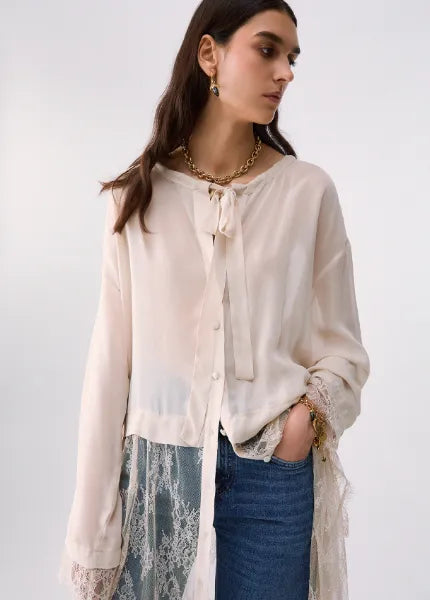 CAMCIA LUNGA CON PIZZO