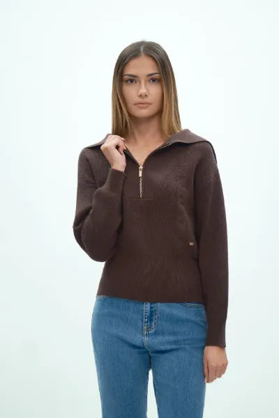MAGLIA CON MEZZA ZIP