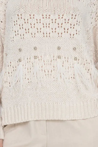 MAGLIA CON PIUME