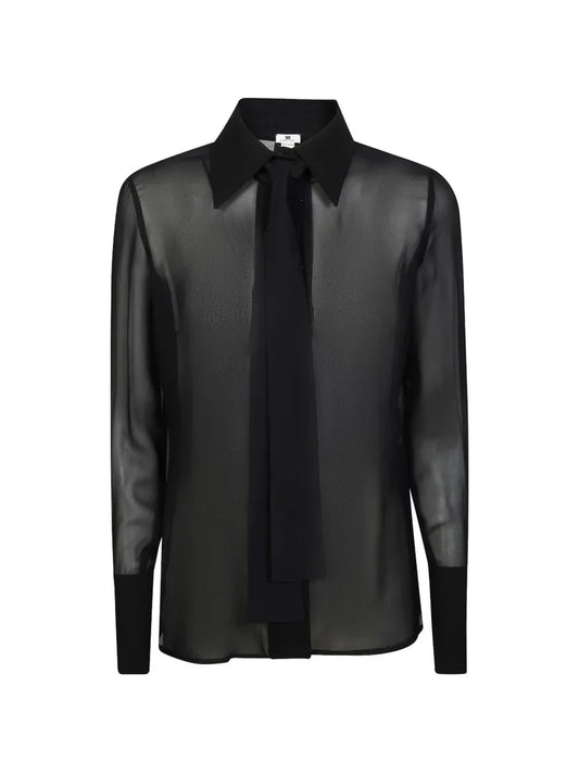 Camicia in georgette e crêpe con fusciacca