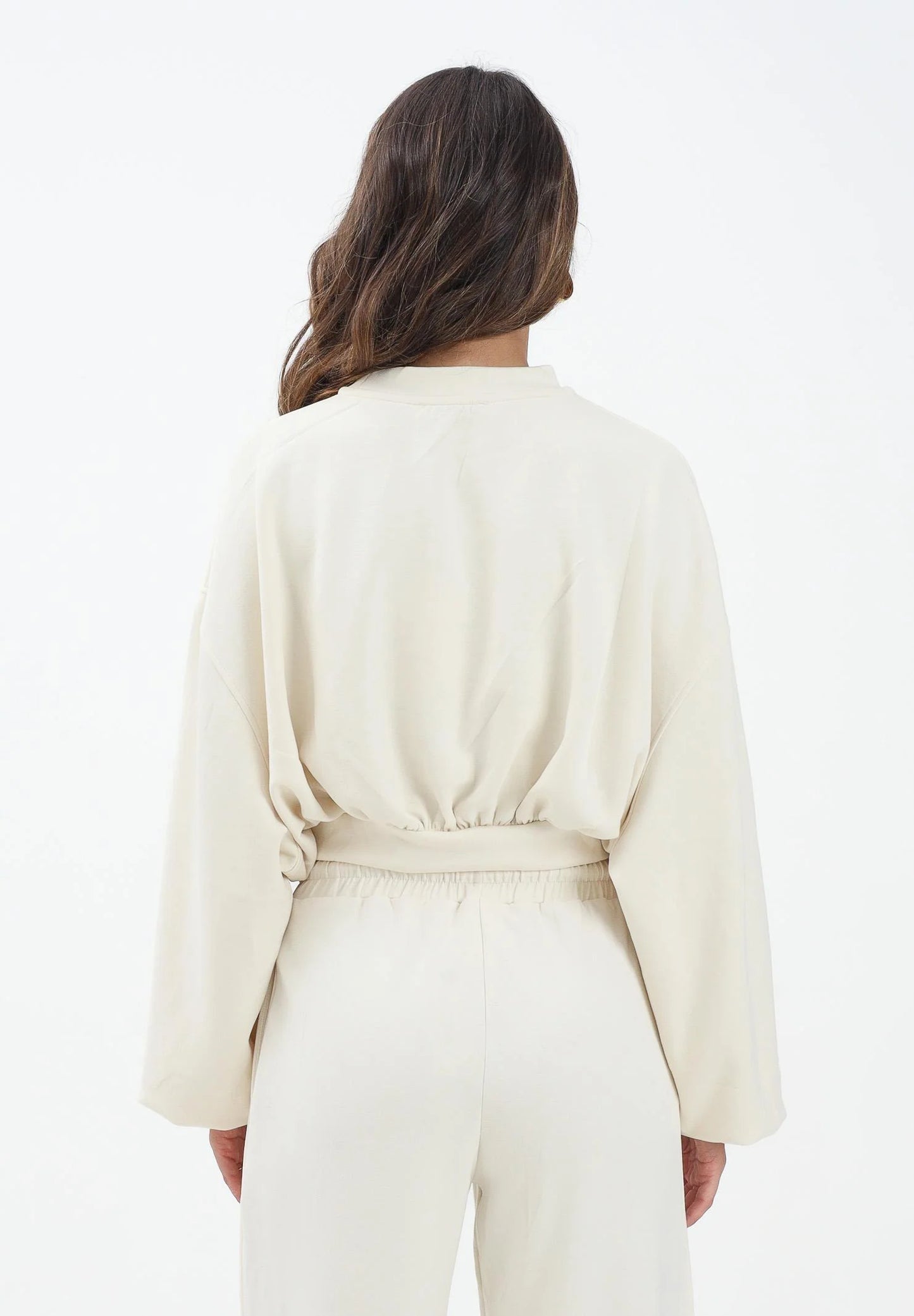 Felpa crop girocollo