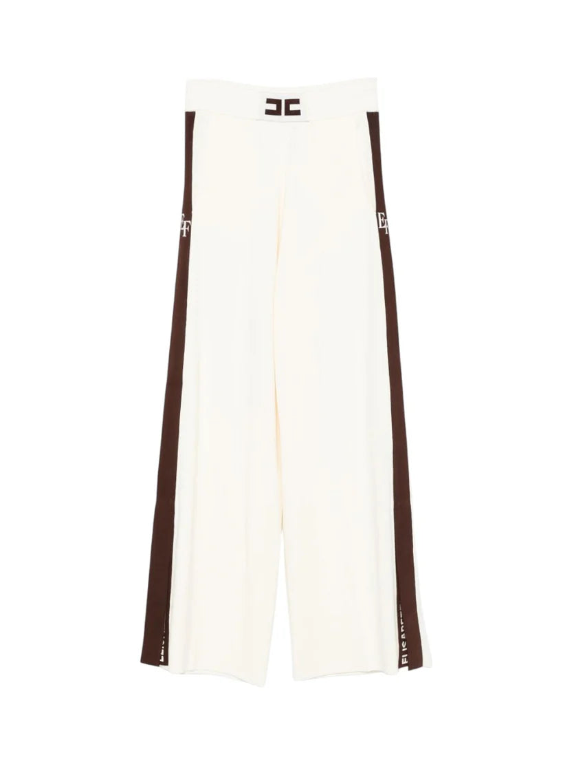 Pantaloni in viscosa con bande lucide