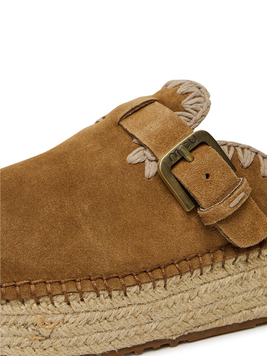 Jute clog plain suede