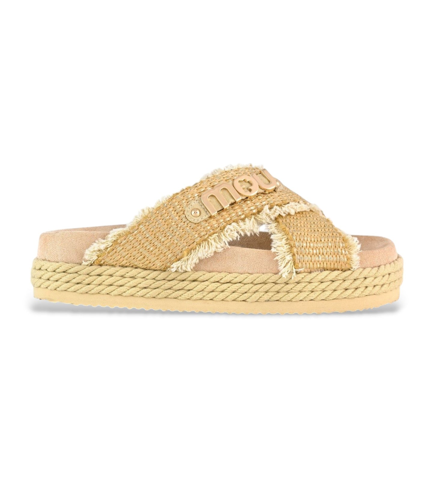 Criss-cross rope raffia sandal