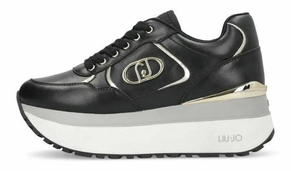 Sneakers super platform in pelle